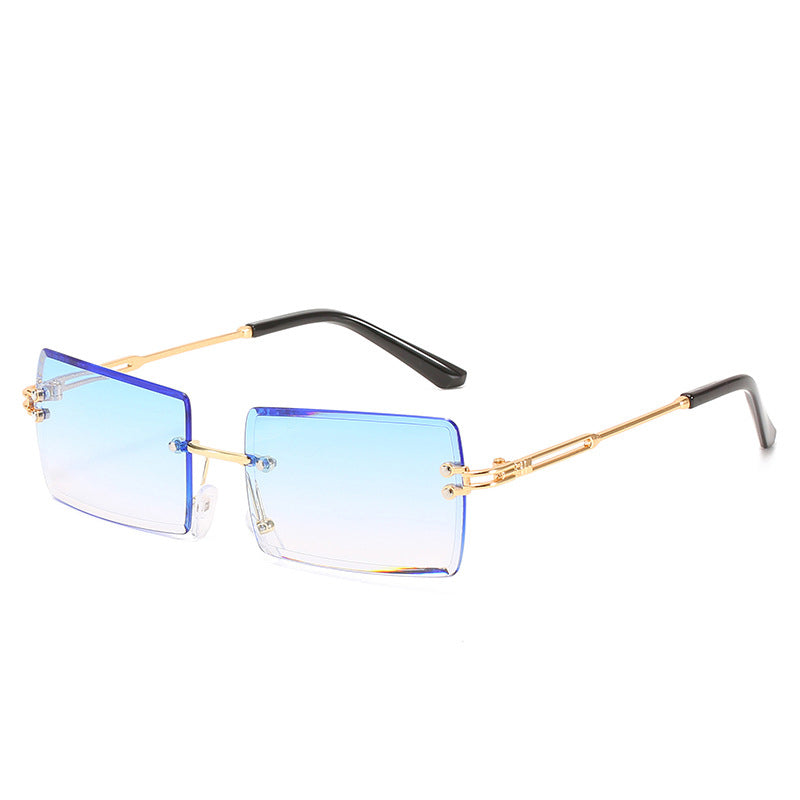 Occhiali da sole rettangolari senza montatura da donna Occhiali quadrati senza montatura da uomo Occhiali ultraleggeri UV400 unisex 