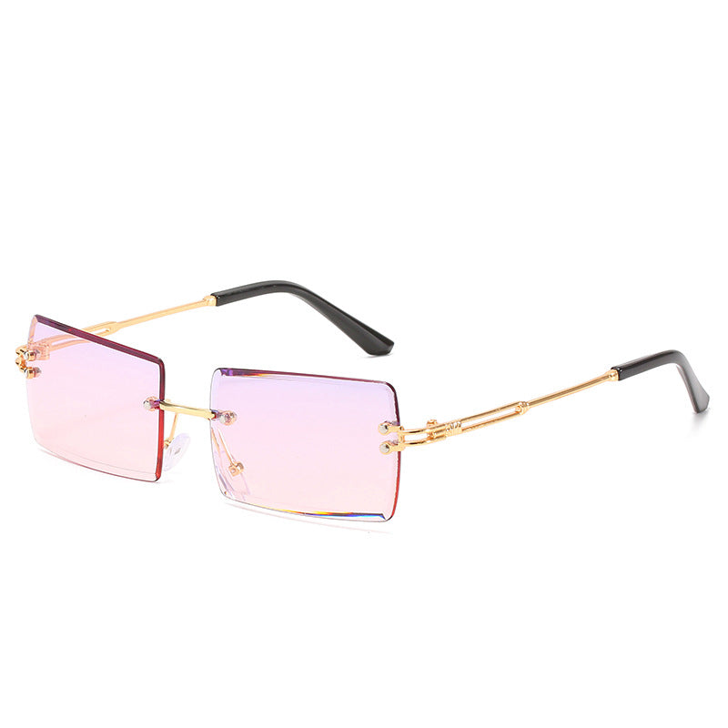Occhiali da sole rettangolari senza montatura da donna Occhiali quadrati senza montatura da uomo Occhiali ultraleggeri UV400 unisex 