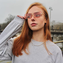 Carica l&#39;immagine nel visualizzatore di Gallery, Occhiali da sole rettangolari senza montatura da donna Occhiali quadrati senza montatura da uomo Occhiali ultraleggeri UV400 unisex 