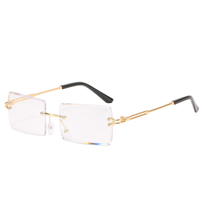 Occhiali da sole rettangolari senza montatura da donna Occhiali quadrati senza montatura da uomo Occhiali ultraleggeri UV400 unisex 