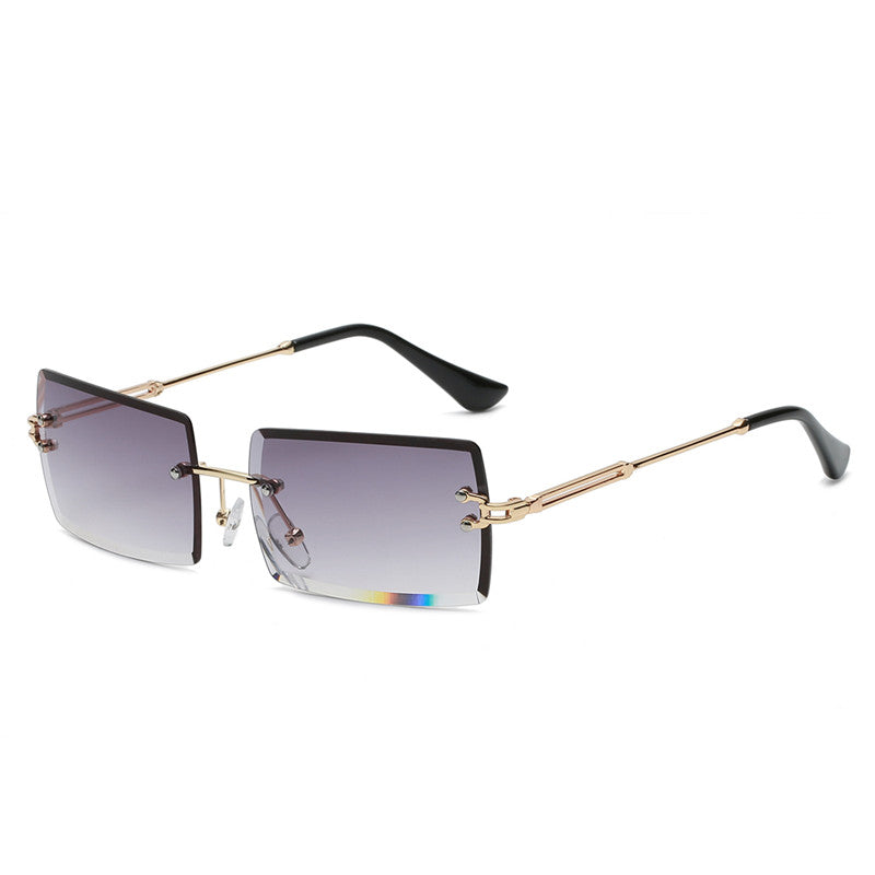 Rimless Rectangle Sunglasses for Women Frameless Square Glasses for Men Ultralight UV400 Eyewear Unisex