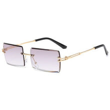 Load image into Gallery viewer, Rimless Rectangle Women&#39;s Sun glasses Shades 2023  Brand Brown Tinted Lens Sunglasses Women Men Summer Eyewear