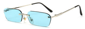 Rimless Rectangular Clear Lens Sunglasses Women Men Brand Designer UV400 Protection Small Shades zonnebril dames