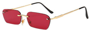 Rimless Rectangular Clear Lens Sunglasses Women Men Brand Designer UV400 Protection Small Shades zonnebril dames