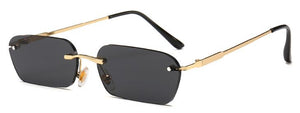 Rimless Rectangular Clear Lens Sunglasses Women Men Brand Designer UV400 Protection Small Shades zonnebril dames