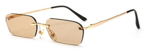 Rimless Rectangular Clear Lens Sunglasses Women Men Brand Designer UV400 Protection Small Shades zonnebril dames