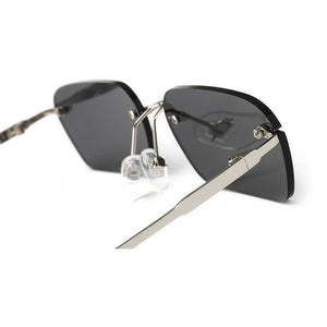 Rimless Rectangular Clear Lens Sunglasses Women Men Brand Designer UV400 Protection Small Shades zonnebril dames