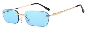 Rimless Rectangular Clear Lens Sunglasses Women Men Brand Designer UV400 Protection Small Shades zonnebril dames