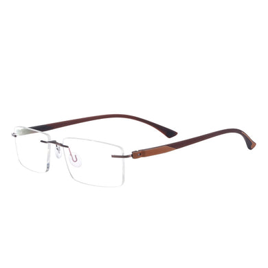 Rimless Rectangular Eyeglasses Men and Women Colorful Metal TR90 Glasses Frame For Prescription Lenses