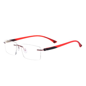 Rimless Rectangular Eyeglasses Men and Women Colorful Metal TR90 Glasses Frame For Prescription Lenses
