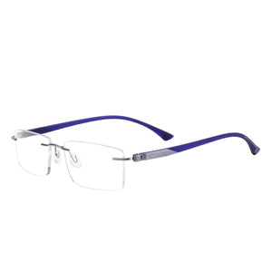 Rimless Rectangular Eyeglasses Men and Women Colorful Metal TR90 Glasses Frame For Prescription Lenses