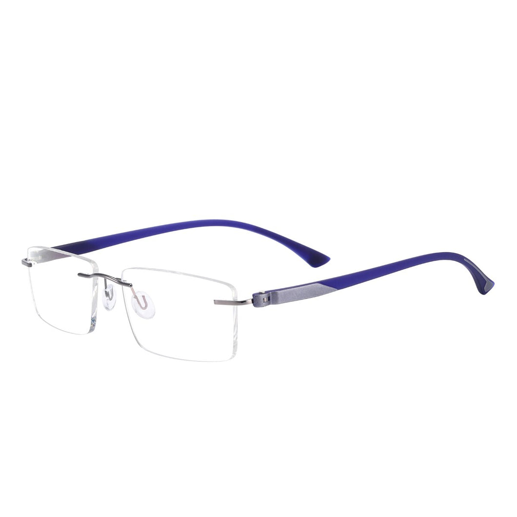 Rimless Rectangular Eyeglasses Men and Women Colorful Metal TR90 Glasses Frame For Prescription Lenses