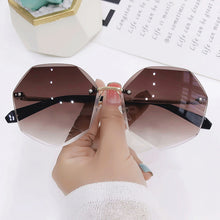 Load image into Gallery viewer, Rimless Round Sunglasses Women Brand Designer Frameless Polygon Sun Glasses Female Cutting Lens Gradient Oculos