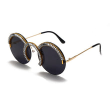 Load image into Gallery viewer, Rimless Round Sunglasses Women Punk Retro Small Sun Glasses Brand Designer Steampunk Eyeglasses Diamond Retro Eyewear