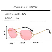 Load image into Gallery viewer, Rimless Small And Exquisite Round Shape Trimming Sunglasses Women Multiple Colors Metal Line Gradient Female Eyeglasses  Ladies