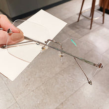 Load image into Gallery viewer, Rimless Square Flat Glasses Ladies Frame 2023 Latest Retro Oversized Glasses Elegant Female Glasses Can Wear Myopia Glasses