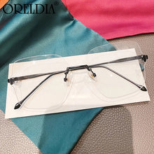 Load image into Gallery viewer, Rimless Square Flat Glasses Ladies Frame 2023 Latest Retro Oversized Glasses Elegant Female Glasses Can Wear Myopia Glasses