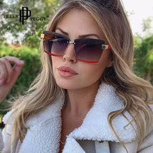 Load image into Gallery viewer, Rimless Square  Brand Designer Sunglasses Women Men Gradient Big Frames Sun Glasses Female Shades UV400 Vintage Glasses