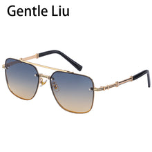 Load image into Gallery viewer, Rimless Square Sunglasses For Women  Designer Sun Glasses Men Double Beam Retro Metal Big Frame Eyeglasses UV400