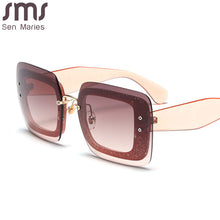 Carica l'immagine nel visualizzatore di Gallery, Rimless Square Sunglasses Women Brand Designer Bi-color Rivet Punk Sun Glasses Men Eyewear Shiny Shades Gafas De Sol