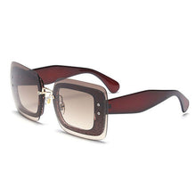 Carica l'immagine nel visualizzatore di Gallery, Rimless Square Sunglasses Women Brand Designer Bi-color Rivet Punk Sun Glasses Men Eyewear Shiny Shades Gafas De Sol
