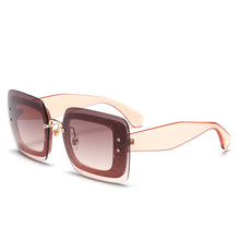 Carica l'immagine nel visualizzatore di Gallery, Rimless Square Sunglasses Women Brand Designer Bi-color Rivet Punk Sun Glasses Men Eyewear Shiny Shades Gafas De Sol