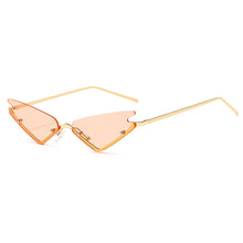 Carica l&#39;immagine nel visualizzatore di Gallery, Rimless Steampunk Sunglasses Women Metal Vintage Sun Glasses Men Eyewear Retro Frameless Punk Sunglasses Cat Eye Shades UV400