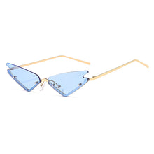 Carica l&#39;immagine nel visualizzatore di Gallery, Rimless Steampunk Sunglasses Women Metal Vintage Sun Glasses Men Eyewear Retro Frameless Punk Sunglasses Cat Eye Shades UV400