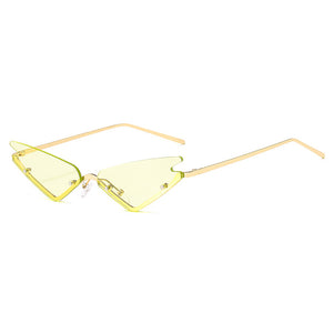 Rimless Steampunk Sunglasses Women Metal Vintage Sun Glasses Men Eyewear Retro Frameless Punk Sunglasses Cat Eye Shades UV400