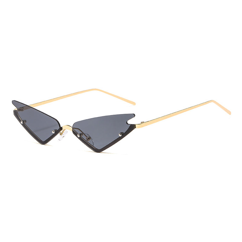 Rimless Steampunk Sunglasses Women Metal Vintage Sun Glasses Men Eyewear Retro Frameless Punk Sunglasses Cat Eye Shades UV400