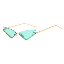 Carica l&#39;immagine nel visualizzatore di Gallery, Rimless Steampunk Sunglasses Women Metal Vintage Sun Glasses Men Eyewear Retro Frameless Punk Sunglasses Cat Eye Shades UV400
