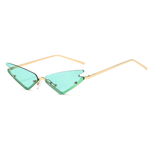 Rimless Steampunk Sunglasses Women Metal Vintage Sun Glasses Men Eyewear Retro Frameless Punk Sunglasses Cat Eye Shades UV400