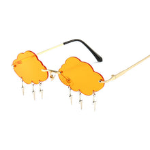 Load image into Gallery viewer, Rimless Steampunk Women Sunglasses Wing Small Vintage Brand Designer Sun Glasses Retro Yellow ladies Sunglass Eyewear Female