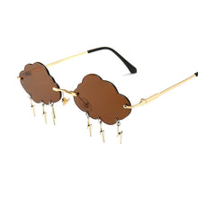 Load image into Gallery viewer, Rimless Steampunk Women Sunglasses Wing Small Vintage Brand Designer Sun Glasses Retro Yellow ladies Sunglass Eyewear Female