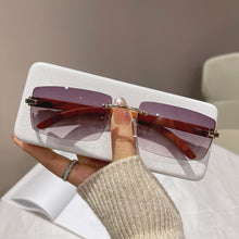 Load image into Gallery viewer, Rimless Sunglasses For Men Women Wooden Pattern  Brand Retro Sun Glasses Shades UV400 Travel Outdoor gafas de sol