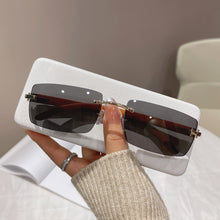 Load image into Gallery viewer, Rimless Sunglasses For Men Women Wooden Pattern  Brand Retro Sun Glasses Shades UV400 Travel Outdoor gafas de sol