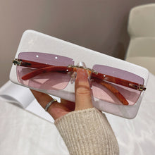 Load image into Gallery viewer, Rimless Sunglasses For Men Women Wooden Pattern  Brand Retro Sun Glasses Shades UV400 Travel Outdoor gafas de sol