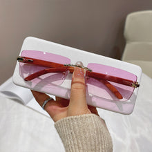 Load image into Gallery viewer, Rimless Sunglasses For Men Women Wooden Pattern  Brand Retro Sun Glasses Shades UV400 Travel Outdoor gafas de sol