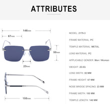 Load image into Gallery viewer, Rimless Sunglasses Men Vintage Square 2023 Frameless Sun Glasses for Women Retro Eyewear UV400 Gafas De Sol Hombre