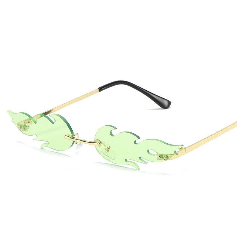Rimless Sunglasses Interesting Flame Shape Colorful Ocean The Beach Adult  Travel Essentials Shade The Sun Accessories