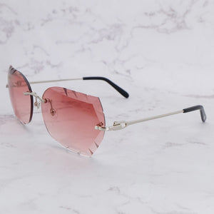Occhiali da sole senza montatura Occhiali da sole oversize da uomo di lusso a dente di sega Carter Designer Tonalità di legno e metallo per le donne Occhiali con taglio appassionato