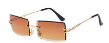 Load image into Gallery viewer, Rimless Sunglasses Rectangle  Popular Women Men Shades  Small Square Sun Glasses For Female Summer Traveling Brown