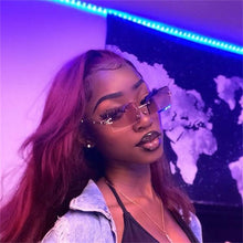 Load image into Gallery viewer, Rimless Sunglasses Rectangle  Popular Women Men Shades  Small Square Sun Glasses For Female Summer Traveling Brown