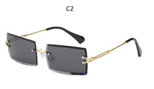 Load image into Gallery viewer, Rimless Sunglasses Rectangle  Popular Women Men Shades  Small Square Sun Glasses For Female Summer Traveling Brown
