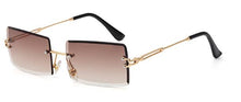 Load image into Gallery viewer, Rimless Sunglasses Rectangle  Popular Women Men Shades  Small Square Sun Glasses For Female Summer Traveling Brown
