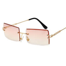 Load image into Gallery viewer, Rimless Sunglasses Rectangle  Popular Women Men Shades  Small Square Sun Glasses For Female Summer Traveling Brown