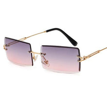 Load image into Gallery viewer, Rimless Sunglasses Rectangle  Popular Women Men Shades  Small Square Sun Glasses For Female Summer Traveling Brown