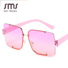 Load image into Gallery viewer, Rimless Sunglasses Square Popular Women Men Shades Small Grandient Sun Glasses For Female Vintage Traveling Black Oculos