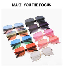 Load image into Gallery viewer, Rimless Sunglasses Square Popular Women Men Shades Small Grandient Sun Glasses For Female Vintage Traveling Black Oculos
