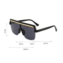 Carica l&#39;immagine nel visualizzatore di Gallery, Rimless Sunglasses Square Women Men Oversize 2023 Retro Brand Design Flat Top Rectangle Eyewear UV400 Big Shades Oculos Female